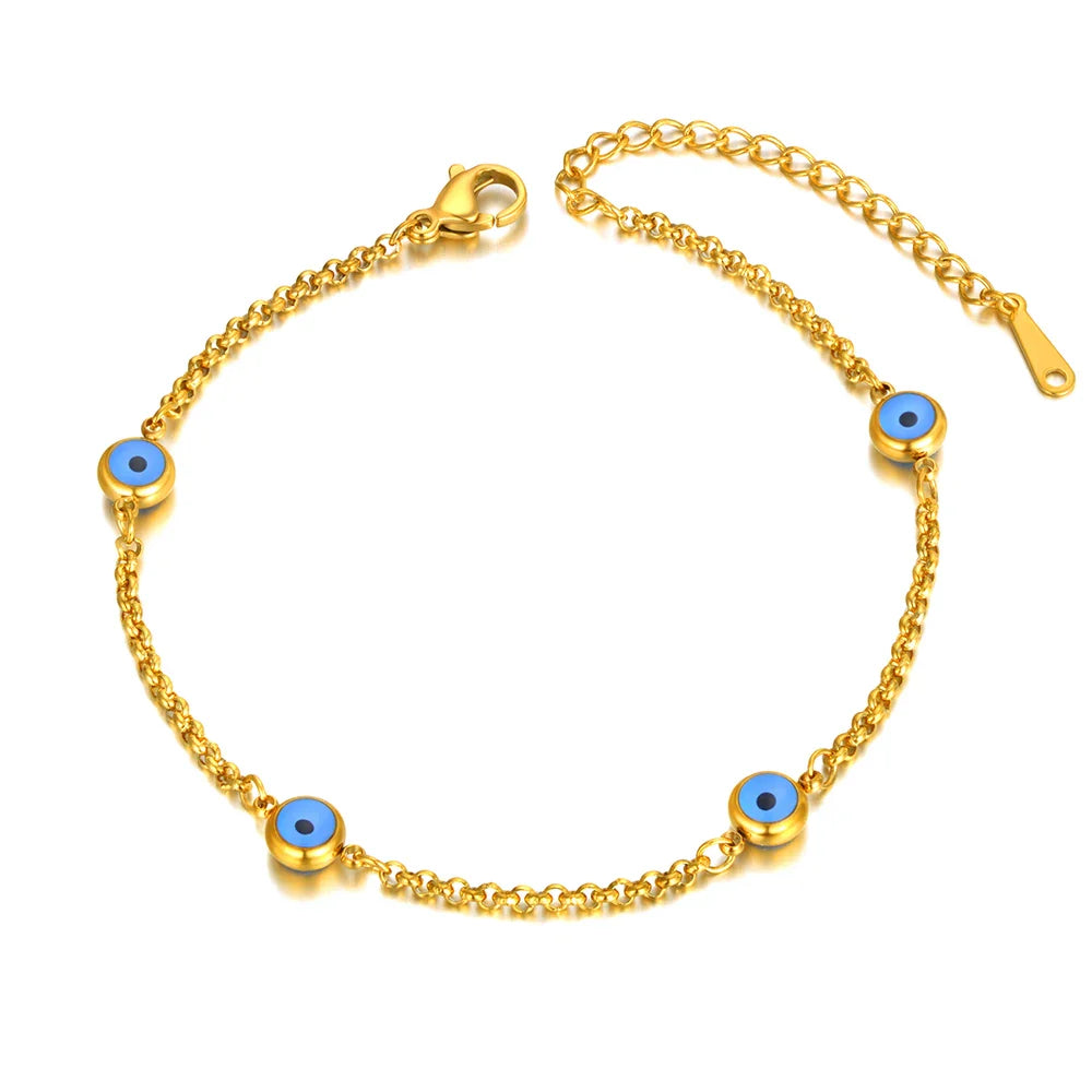Elegant Bracelet Against the Turkish Evil Eye Gold