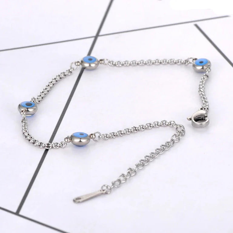 Elegant Bracelet Against the Turkish Evil Eye Silver