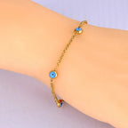 Elegant Bracelet Against the Turkish Evil Eye Gold