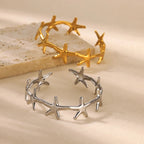 Elegant Bracelet Seashells Starfish and Scallop Shells starfish silver
