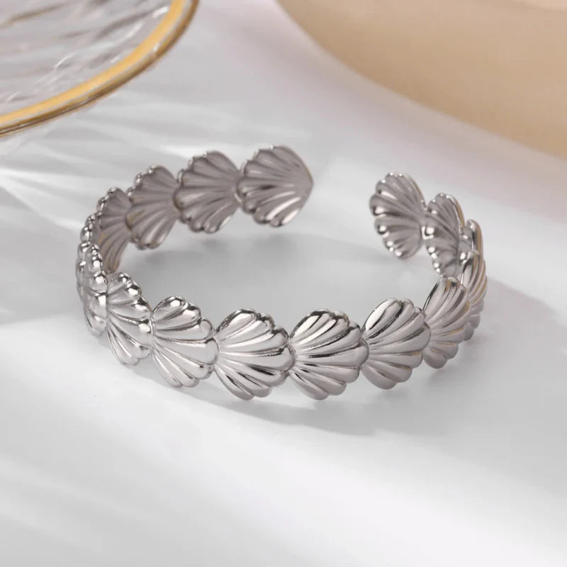 Bracelet Elégant Coquillages Etoile de Mer et Coquilles Saint-Jacques coquille saint-jacques argent