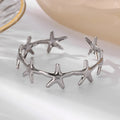 Elegant Bracelet Seashells Starfish and Scallop Shells starfish silver
