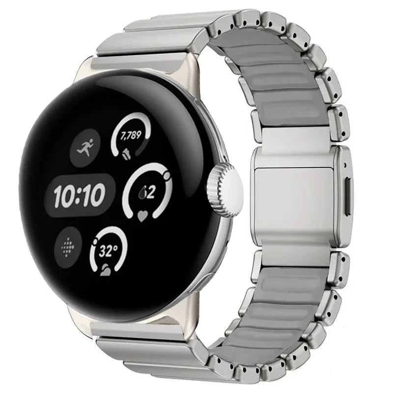 Bracelet en acier inoxydable pour Google Pixel Watch 3, 4, 45mm argent
