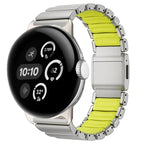 Bracelet en acier inoxydable pour Google Pixel Watch 3, 4, 45mm gris et vert pomme
