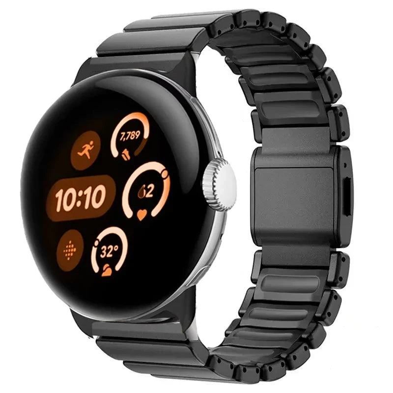 Bracelet en acier inoxydable pour Google Pixel Watch 3, 4, 45mm  noir