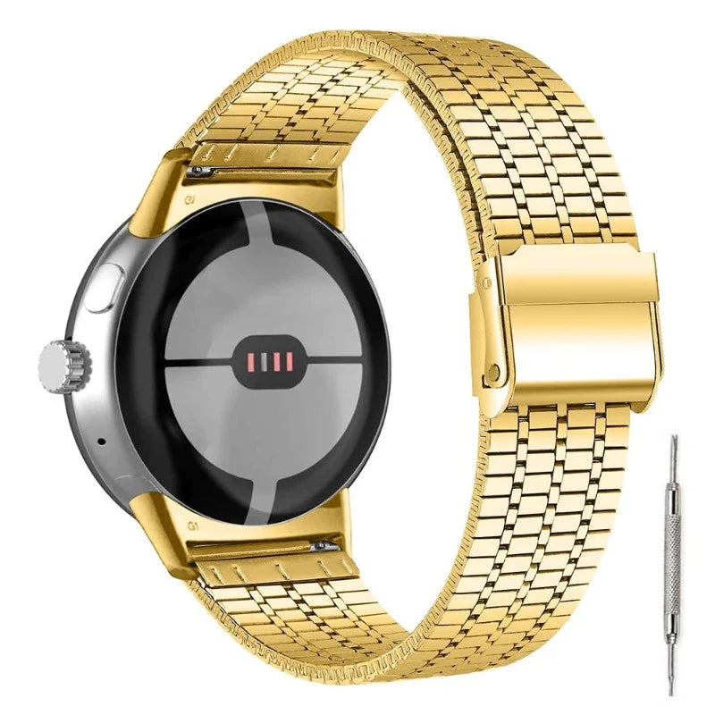 Tempered Steel Mesh Bracelet Smartwatch Google Pixel Watch 1 & 2 gold