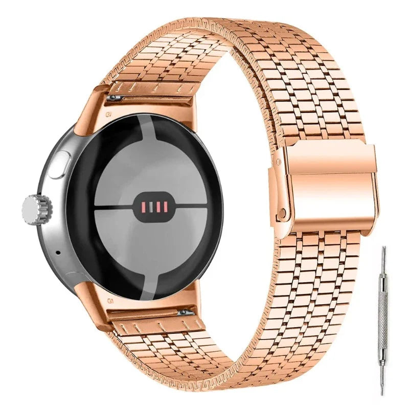 Tempered Steel Mesh Bracelet Smartwatch Google Pixel Watch 1 & 2 rose gold