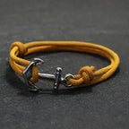 Bracelet en corde ancre jaune