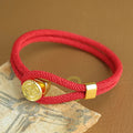 Rope Bracelet with Nautical Compass Red Wind Rose
