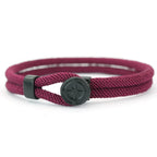 Cord Bracelet with Black Compass Burgundy Wind Rose