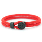 Cord Bracelet with Black Compass Red Wind Rose