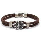 Cord Bracelet with Brown Compass Rose