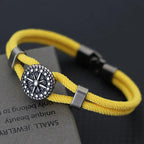 Cord Bracelet with Yellow Compass Rose