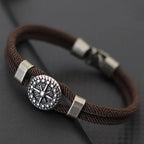 Cord Bracelet with Brown Compass Rose