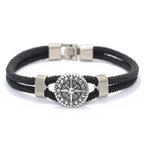 Cord Bracelet with Black Compass Rose