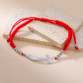 Bracelet en corde avec épée Ali Zulfiqar arabe rouge argent