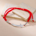 Bracelet en corde avec épée Ali Zulfiqar arabe rouge argent