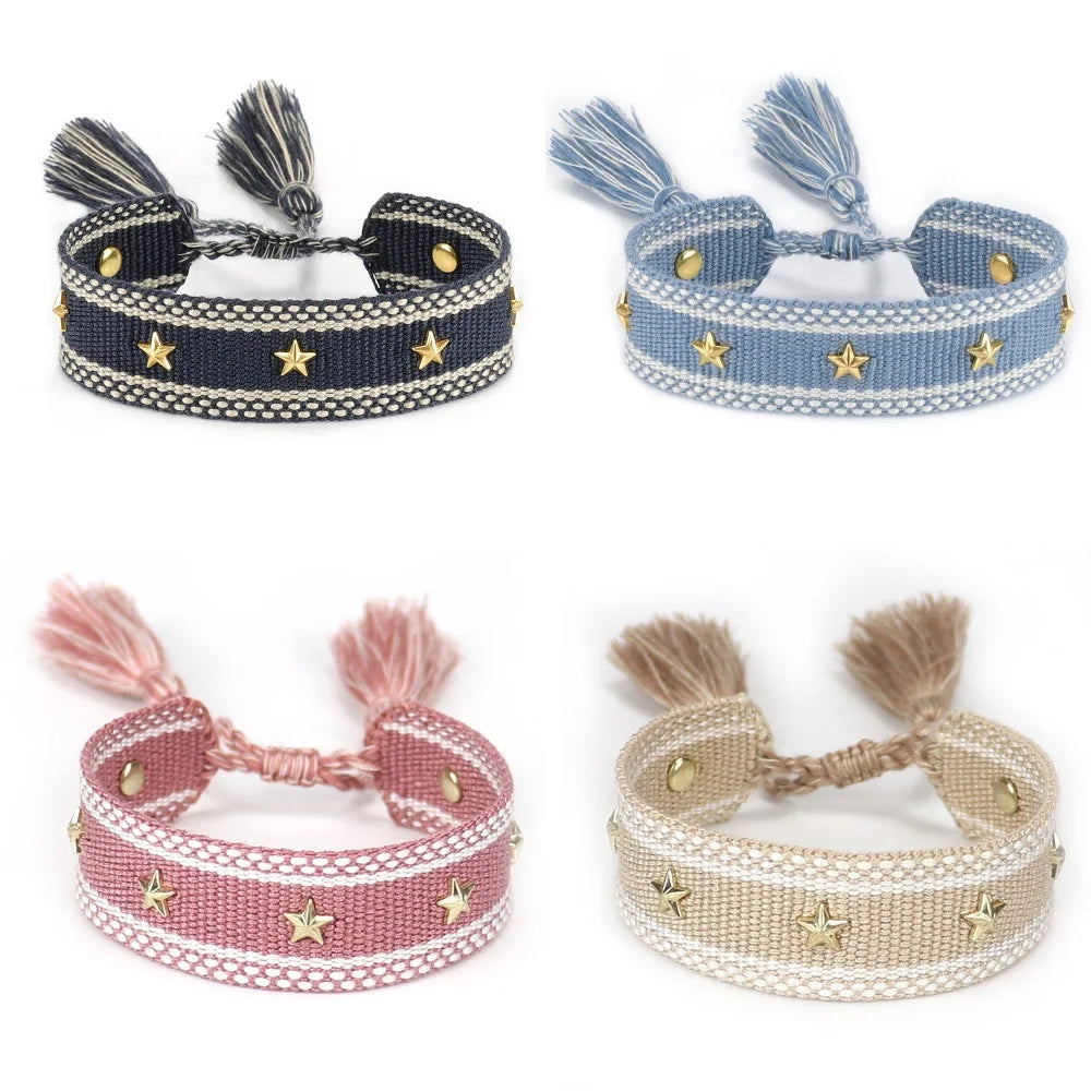 Cord Bracelet with Stars Men or Women