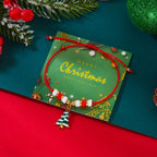 Bracelet en Corde avec Pendentif de Noël sapin rouge