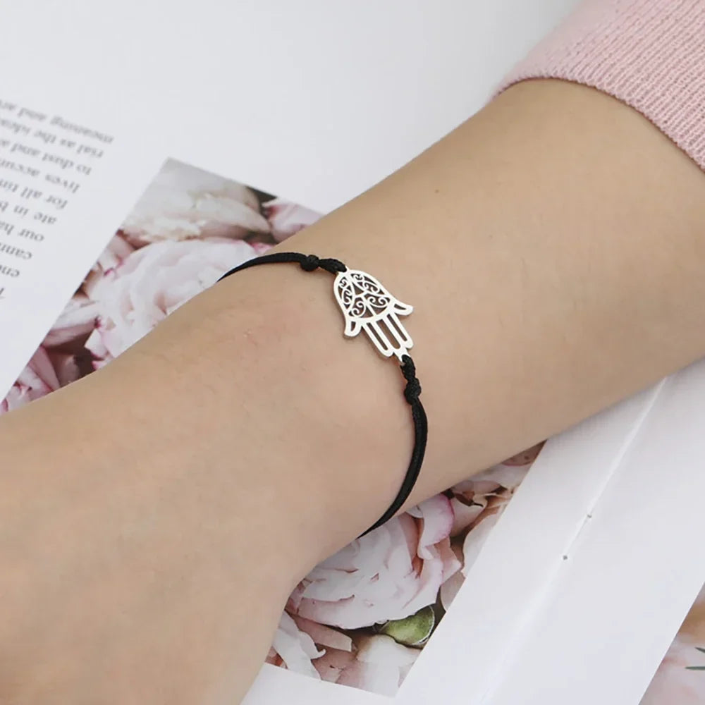 Bracelet en corde avec main de Fatma arabe argent