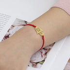 Bracelet en corde avec main de Fatma arabe or