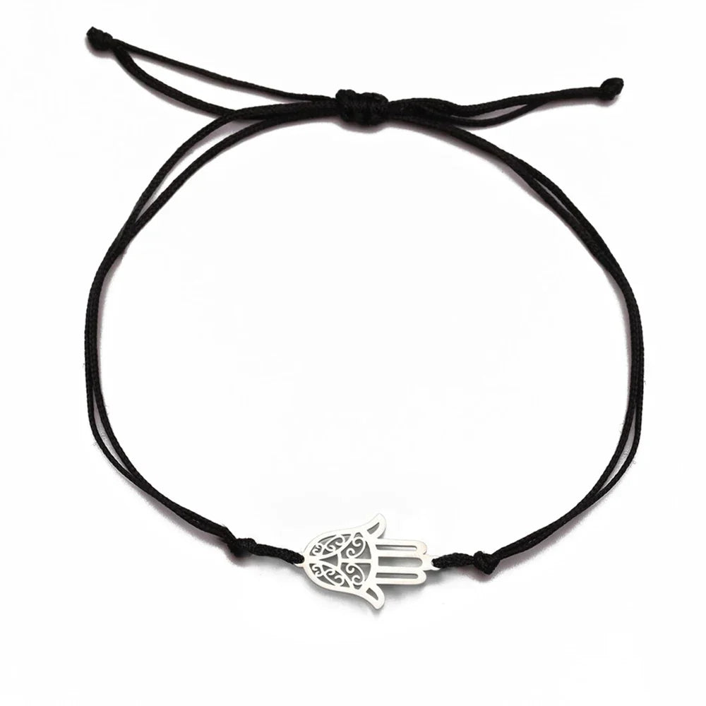 Bracelet en corde avec main de Fatma arabe argent