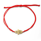 Bracelet en corde avec main de Fatma arabe or