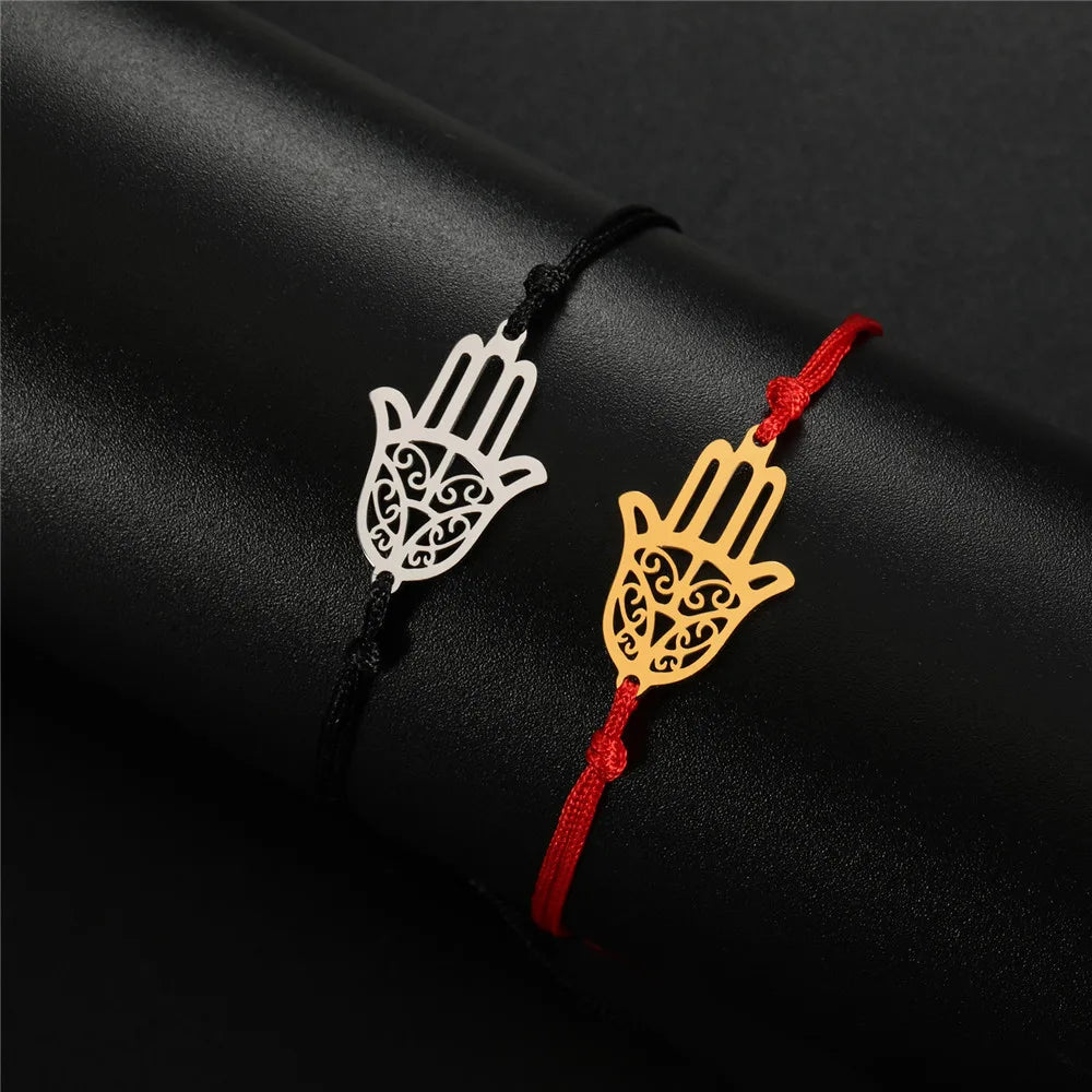 Bracelet en corde avec main de Fatma arabe or