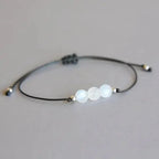 Cord and Crystal Moonstone Bracelet