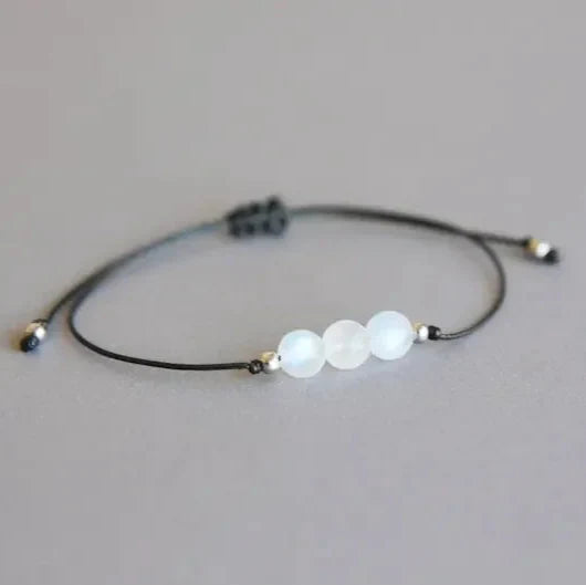 Cord and Crystal Moonstone Bracelet