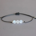 Cord and Crystal Moonstone Bracelet
