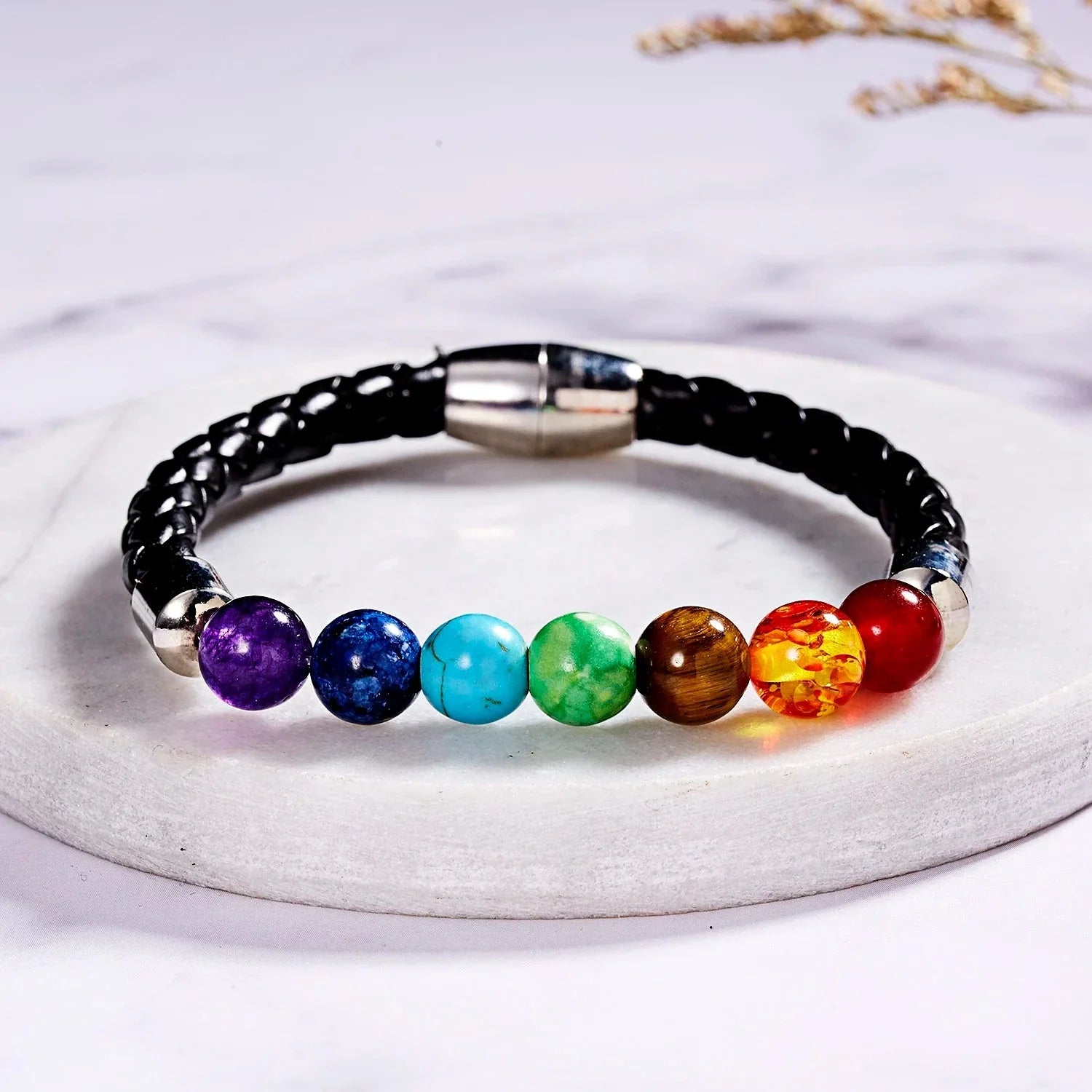 Rope and Stones Bracelet 7 Chakras