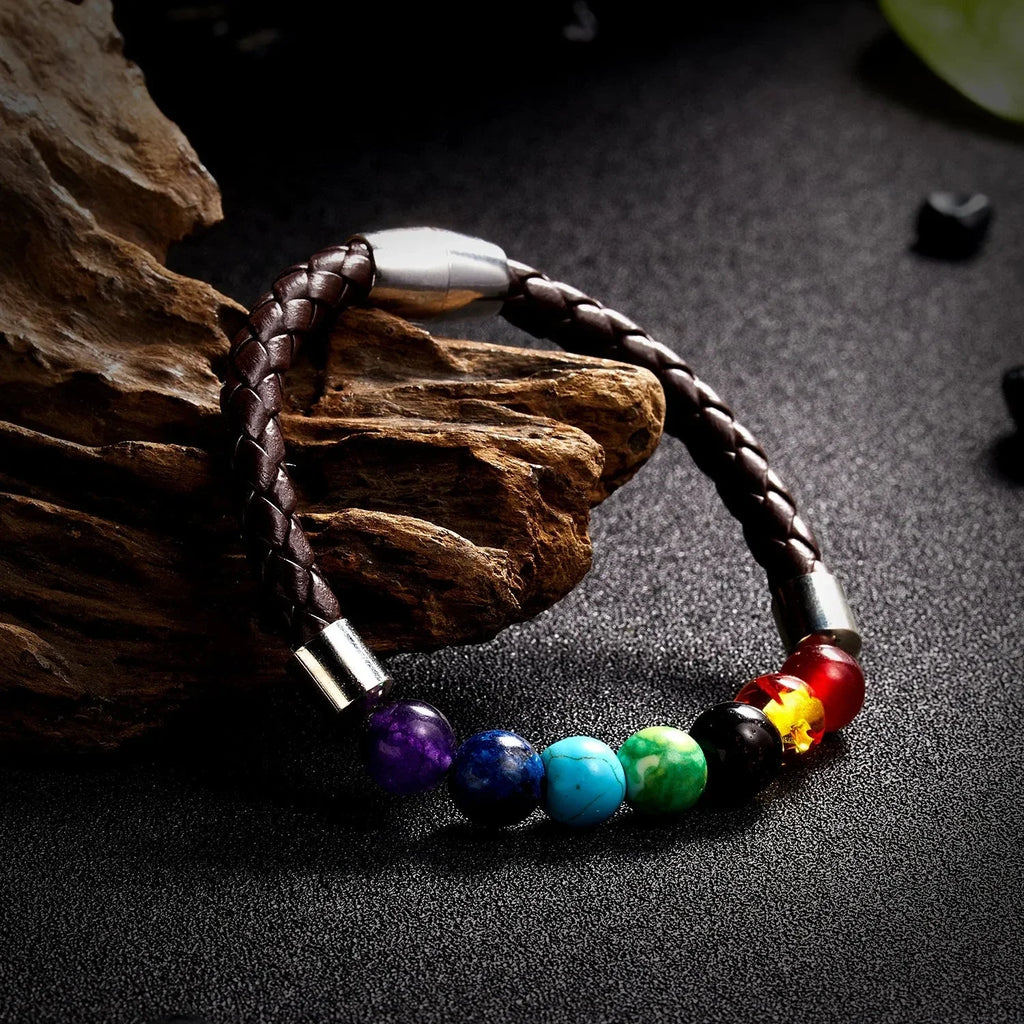 Rope and Stones Bracelet 7 Chakras