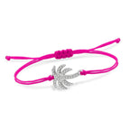 Palm Tree Rope Bracelet with Rhinestones