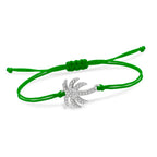 Palm Tree Rope Bracelet with Rhinestones