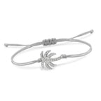 Palm Tree Rope Bracelet with Rhinestones