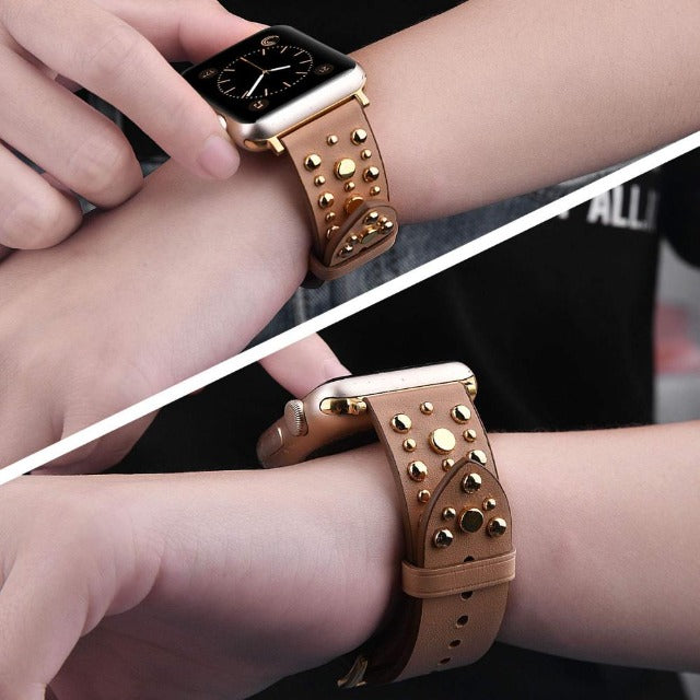 Rivet Leather Bracelet for Apple Watch