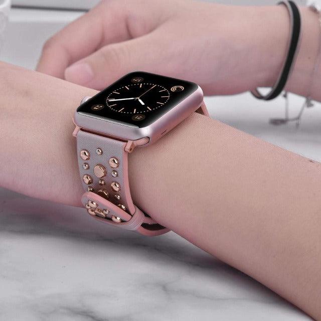Rivet Leather Bracelet for Apple Watch