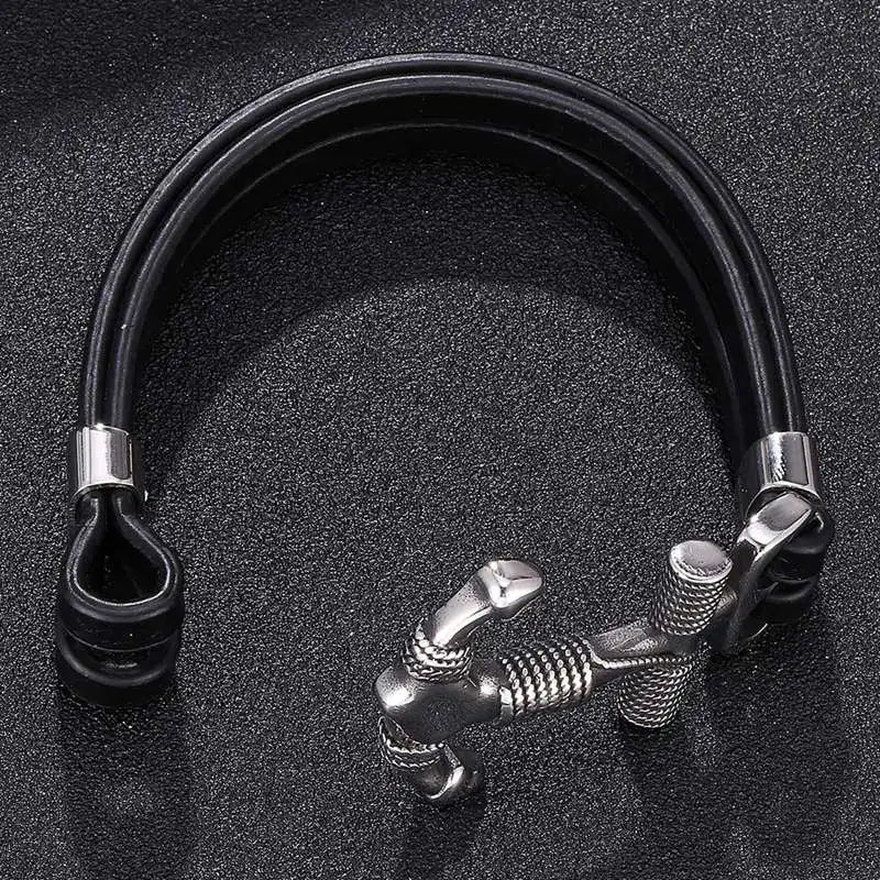 Anchor Leather Bracelet - the Invincible 