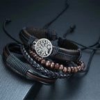 Bracelet en Cuir Arbre de Vie Homme