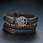 Bracelet en Cuir Arbre de Vie Homme