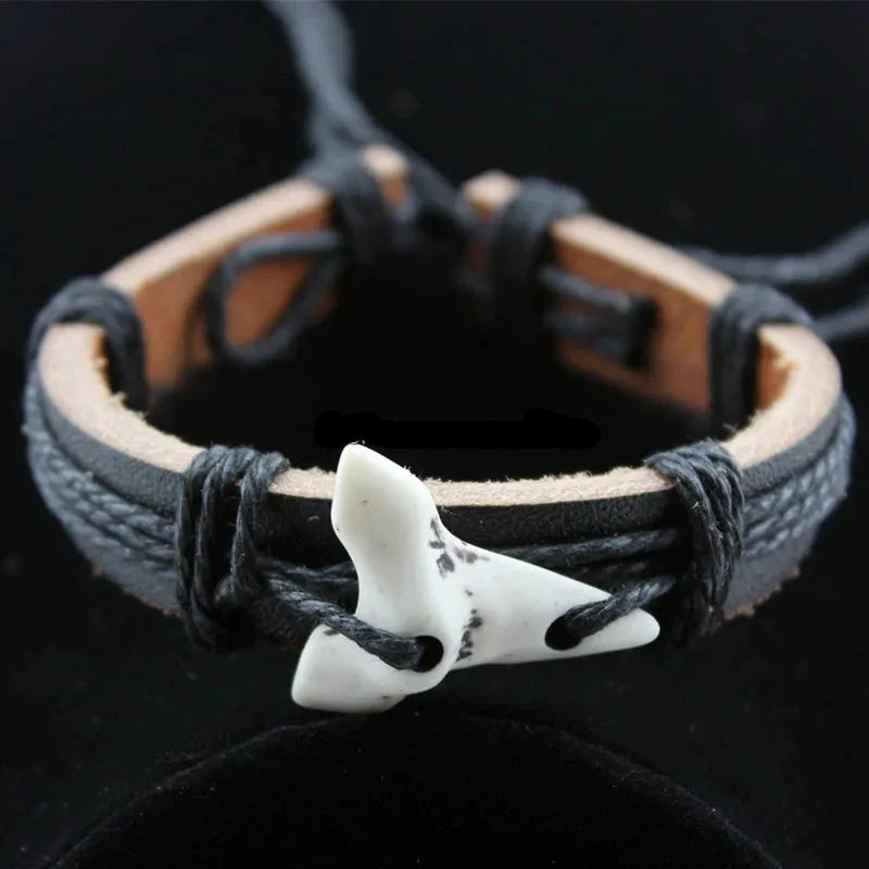 Shark Tooth Leather Bracelet