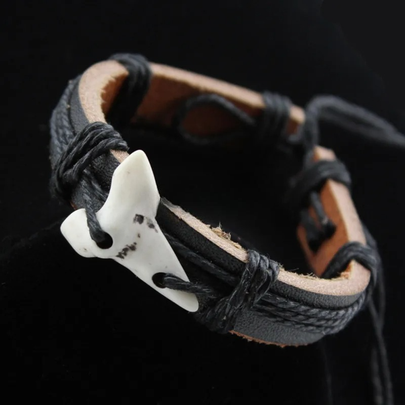 Shark Tooth Leather Bracelet