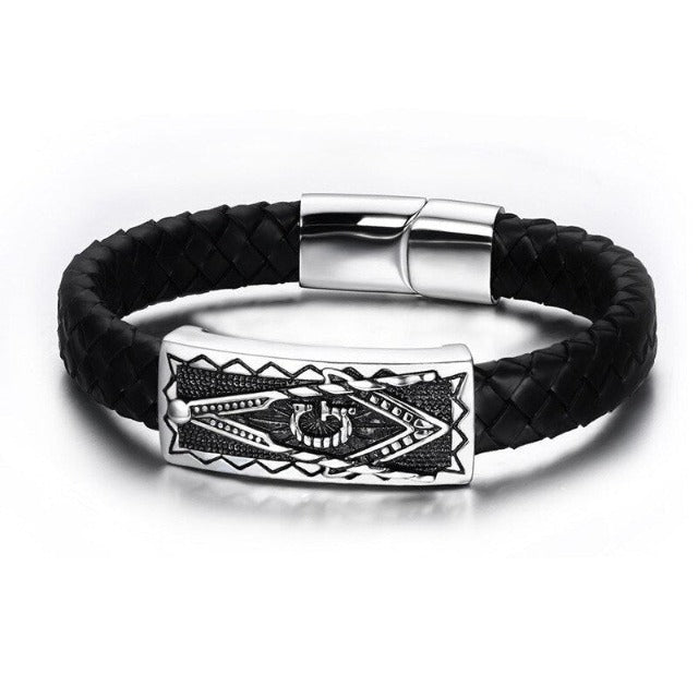 Chain Leather Bracelet Freemasonry