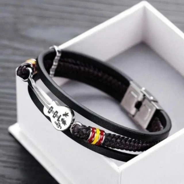 Bracelet en Cuir Guitare