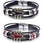 Rock ’n’ roll guitar leather bracelet 