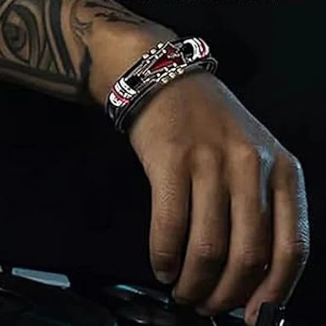 Rock ’n’ roll guitar leather bracelet 