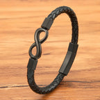 Modern Infinity Men's Leather Bracelet 