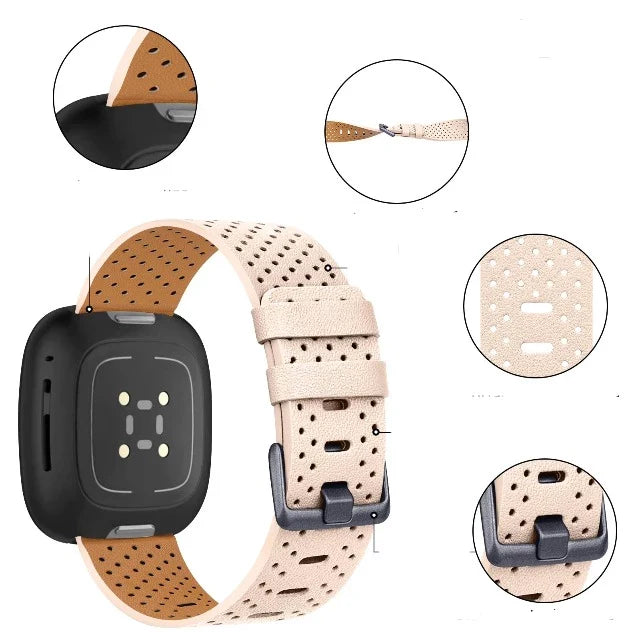 Leather Strap Watch Fitbit Versa 3 Versa 4 Sense 2