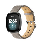 Bracelet en cuir pour montre Fitbit Versa 3, Versa 4, Sense 1 et Sense 2 gris